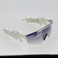 Thumbnail for Jeremy Scott Sunglasses Gun Metal Shield Special Edition JSM16C2SUN - Watches & Crystals