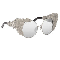 Thumbnail for Khaleda And Fahad Women Sunglasses Cat Eyes Silver Titanium With Platinum Lenses Category 3 KR2C2SUN - Watches & Crystals