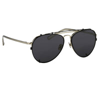 Thumbnail for Kris Van Assche Sunglasses Unisex Titanium Brushed Silver Black Clip-On with Grey Lenses Category 3 - KVA89C5SUN - Watches & Crystals