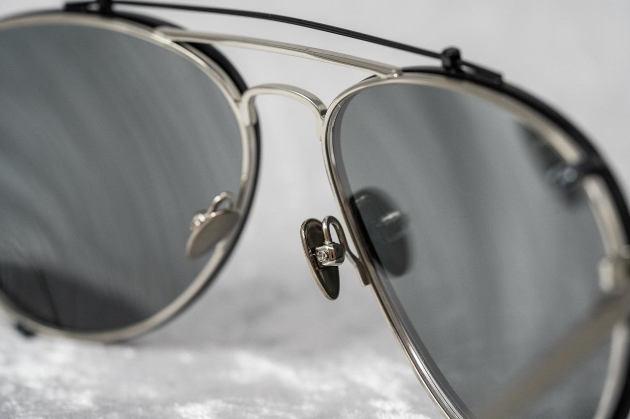 Kris Van Assche Sunglasses Unisex Titanium Brushed Silver Black Clip-On with Grey Lenses Category 3 - KVA89C5SUN - Watches & Crystals