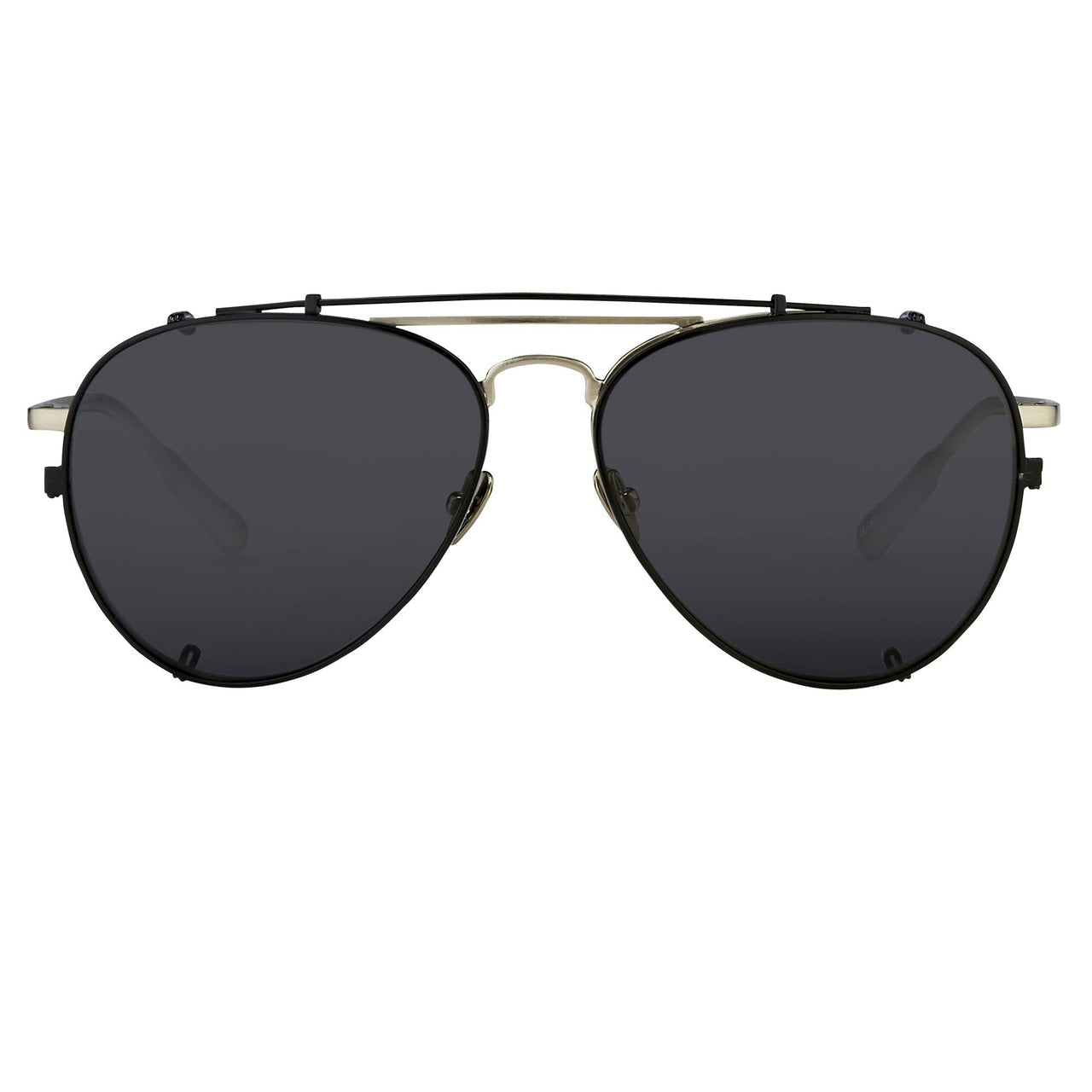 Kris Van Assche Sunglasses Unisex Titanium Brushed Silver Black Clip-On with Grey Lenses Category 3 - KVA89C5SUN - Watches & Crystals