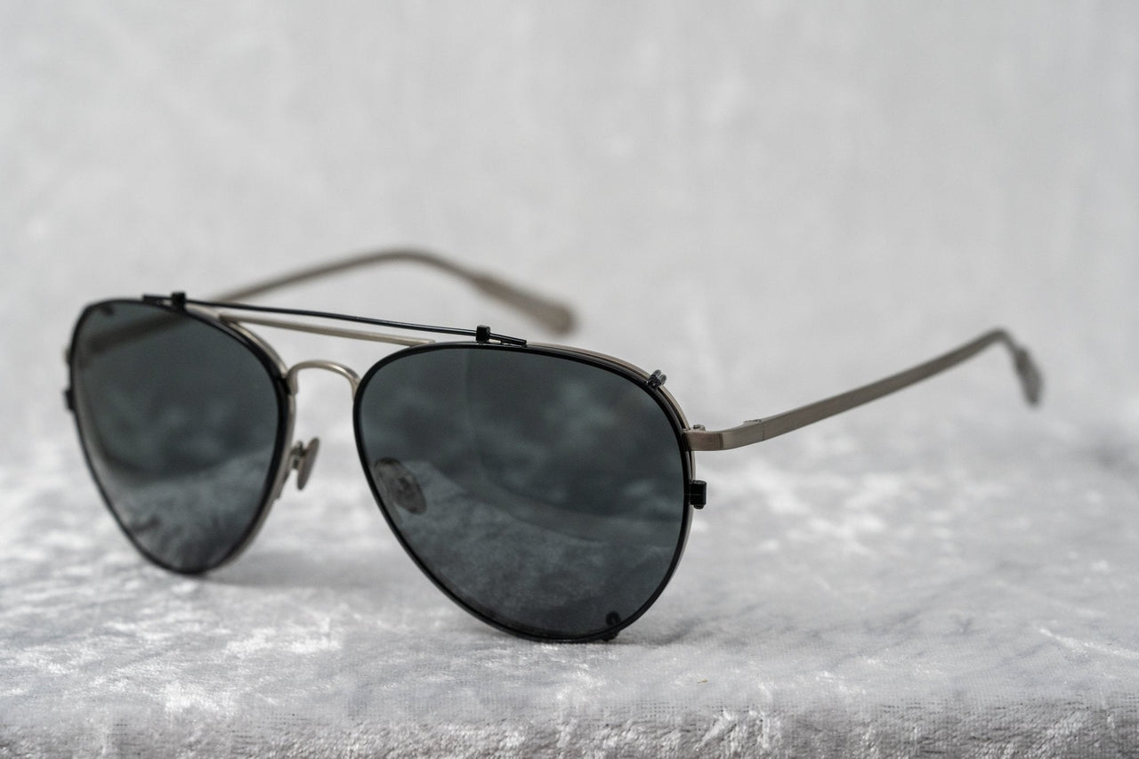 Kris Van Assche Sunglasses Unisex Titanium Brushed Silver Black Clip-On with Grey Lenses Category 3 - KVA89C5SUN - Watches & Crystals