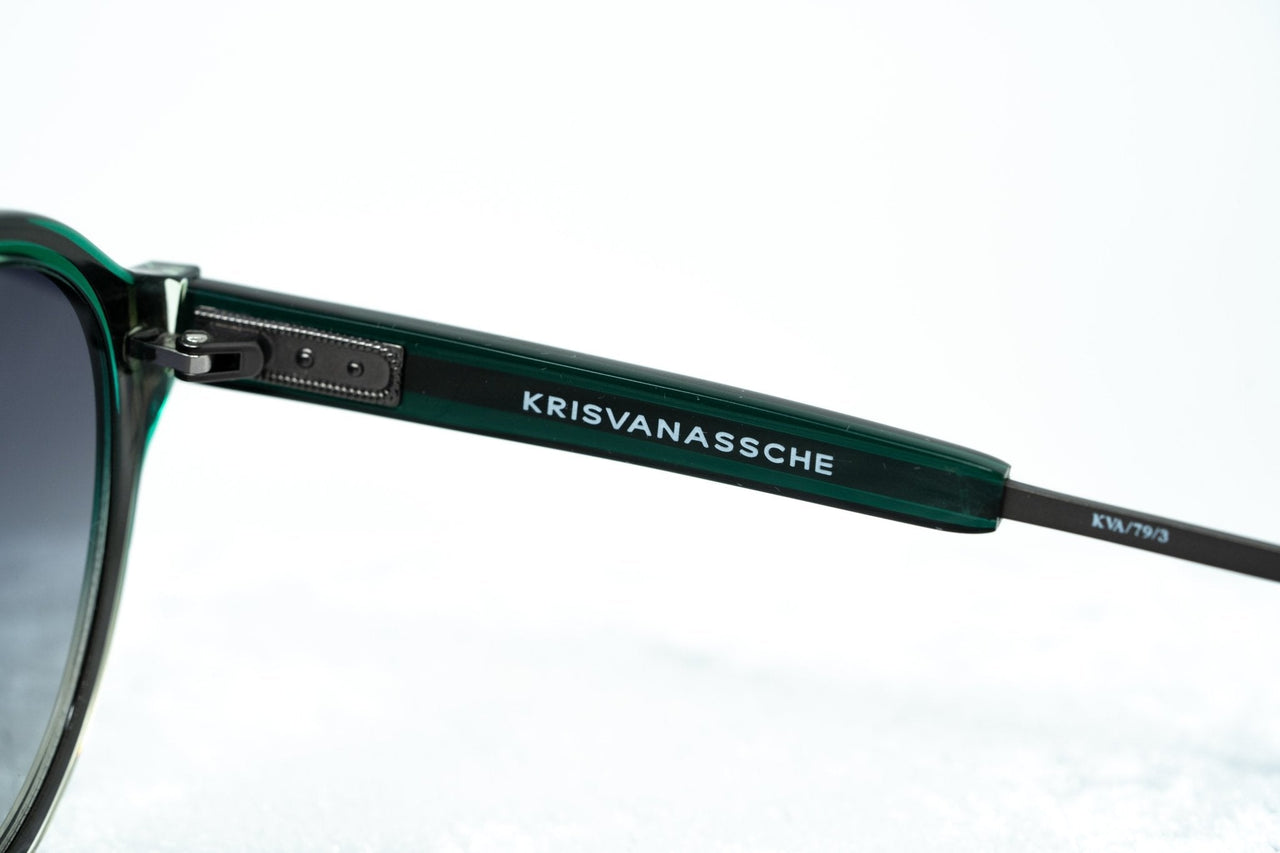 Kris Van Assche Sunglasses with Oval Green Clear Gunmetal and Grey Graduated Lenses - KVA79C3SUN - Watches & Crystals
