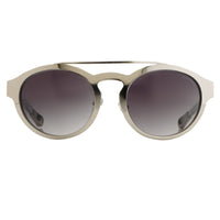 Thumbnail for Kris Van Assche Unisex Sunglasses Oval Shiny Silver and Grey Graduated Lenses - KVA4C4SUN - Watches & Crystals