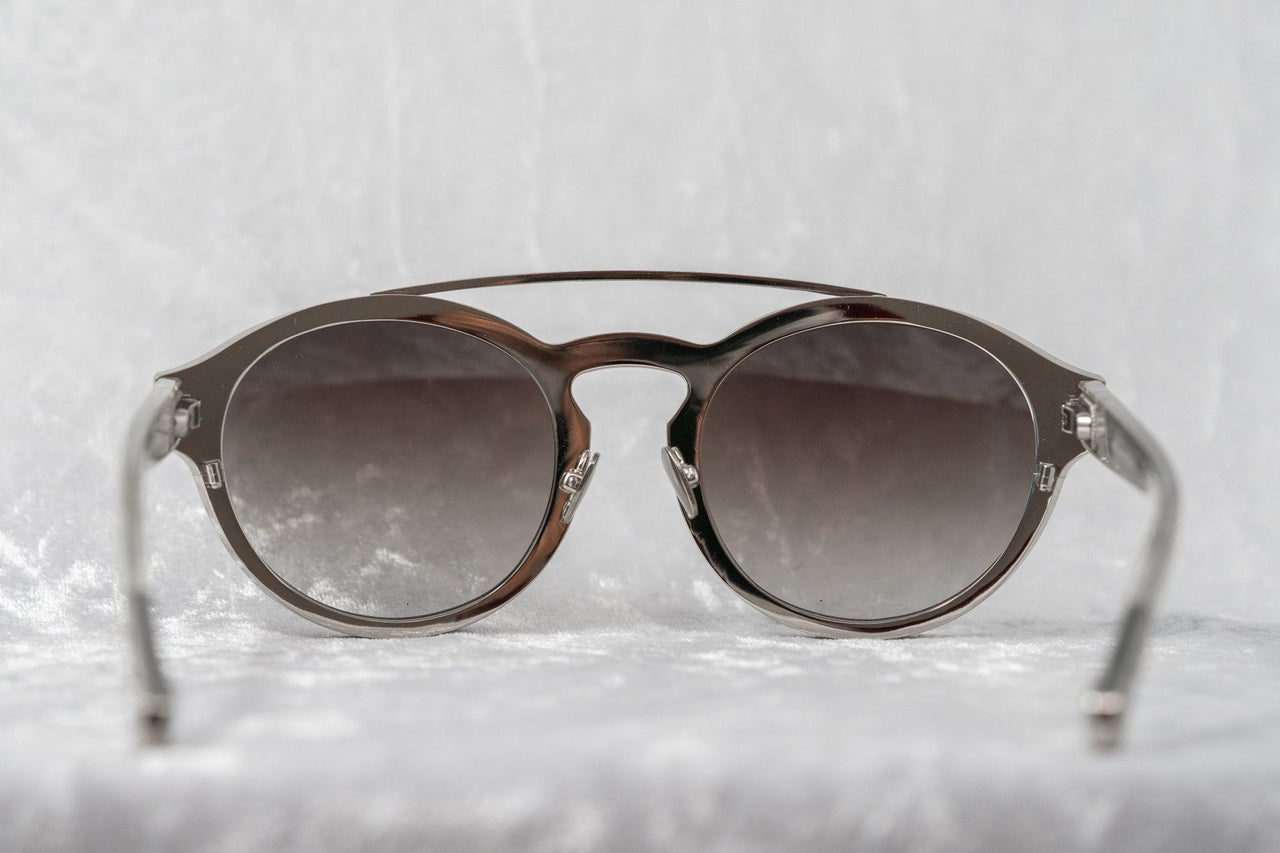 Kris Van Assche Unisex Sunglasses Oval Shiny Silver and Grey Graduated Lenses - KVA4C4SUN - Watches & Crystals