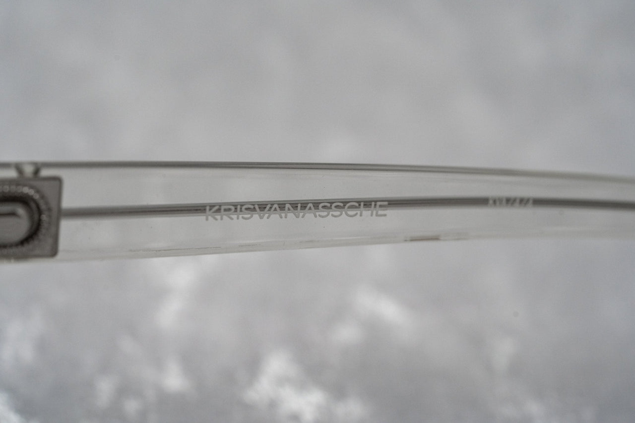 Kris Van Assche Unisex Sunglasses Oval Shiny Silver and Grey Graduated Lenses - KVA4C4SUN - Watches & Crystals