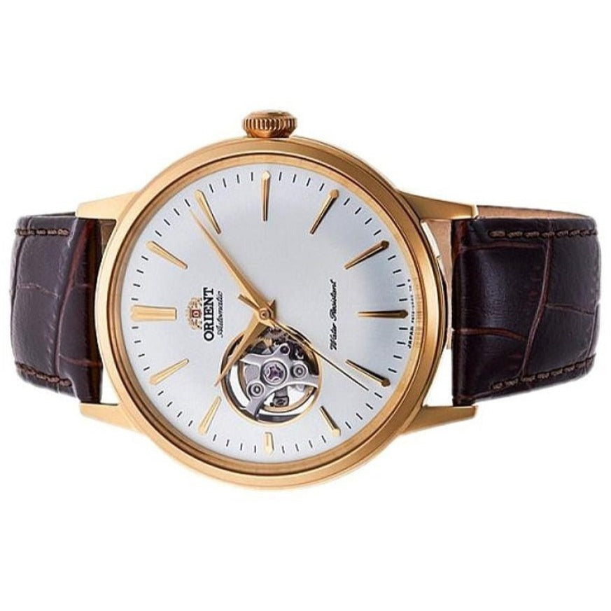 Mechanical Watch - Orient Bambino Open Heart Men's Brown Watch RA-AG0003S10B