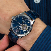 Thumbnail for Mechanical Watch - Orient Star Contemporary Open Heart Men's Blue Watch RE-AT0006L00B