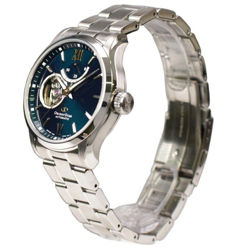 Mechanical Watch - Orient Star Contemporary Open Heart Men's Silver Watch RE-AT0002E00B