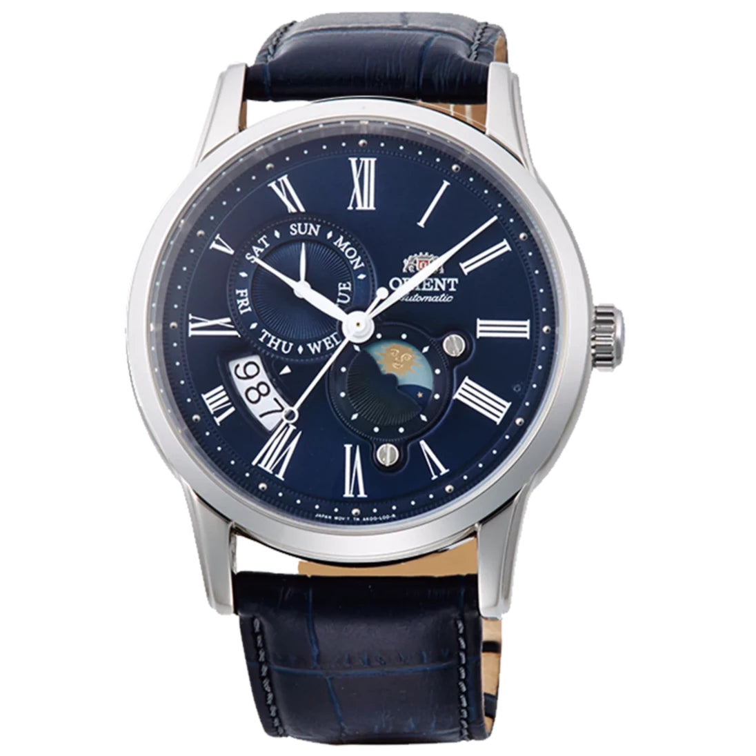 Mechanical Watch - Orient Sun And Moon Men's Blue Watch RA-AK0011D10B