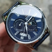 Thumbnail for Mechanical Watch - Orient Sun And Moon Men's Blue Watch RA-AK0011D10B