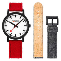 Thumbnail for Mondaine Watch Essence Black Red MS1.41110.LC.SET