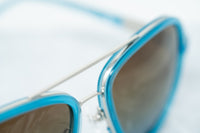 Thumbnail for Phillip Lim Sunglasses Turquoise Brushed Silver and Brown Lenses Category 3 - PL16C27SUN - Watches & Crystals