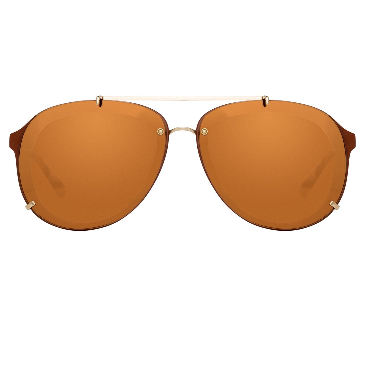 Phillip Lim Sunglasses Unisex Rust and Light Gold Aviator with Rust Mirror Lenses Category 3 - PL162C13SUN - Watches & Crystals