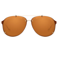 Thumbnail for Phillip Lim Sunglasses Unisex Rust and Light Gold Aviator with Rust Mirror Lenses Category 3 - PL162C13SUN - Watches & Crystals