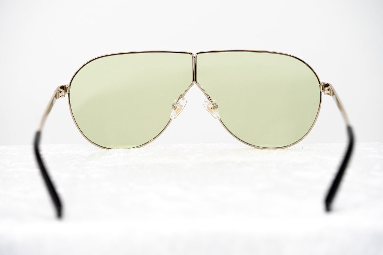 Phillip Lim Sunglasses Women's Shield Shape Light Gold/Black with CAT1 Light Green Lenses PL171C2SUN - Watches & Crystals