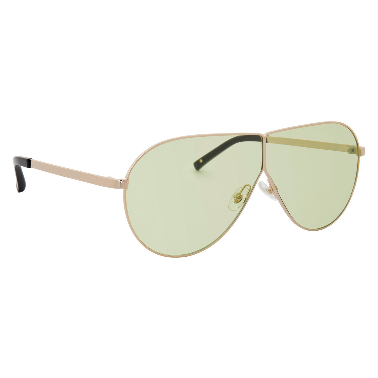 Phillip Lim Sunglasses Women's Shield Shape Light Gold/Black with CAT1 Light Green Lenses PL171C2SUN - Watches & Crystals