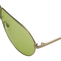 Thumbnail for Phillip Lim Sunglasses Women's Shield Shape Light Gold/Black with CAT1 Light Green Lenses PL171C2SUN - Watches & Crystals