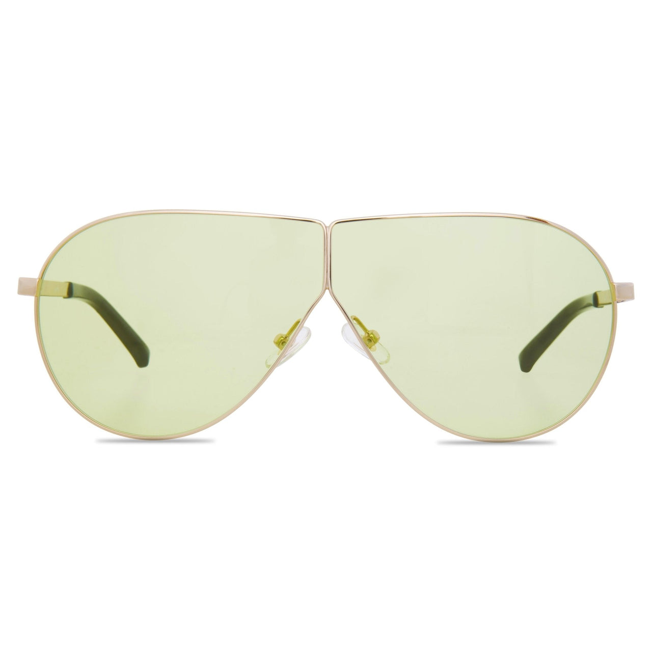 Phillip Lim Sunglasses Women's Shield Shape Light Gold/Black with CAT1 Light Green Lenses PL171C2SUN - Watches & Crystals