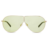 Thumbnail for Phillip Lim Sunglasses Women's Shield Shape Light Gold/Black with CAT1 Light Green Lenses PL171C2SUN - Watches & Crystals