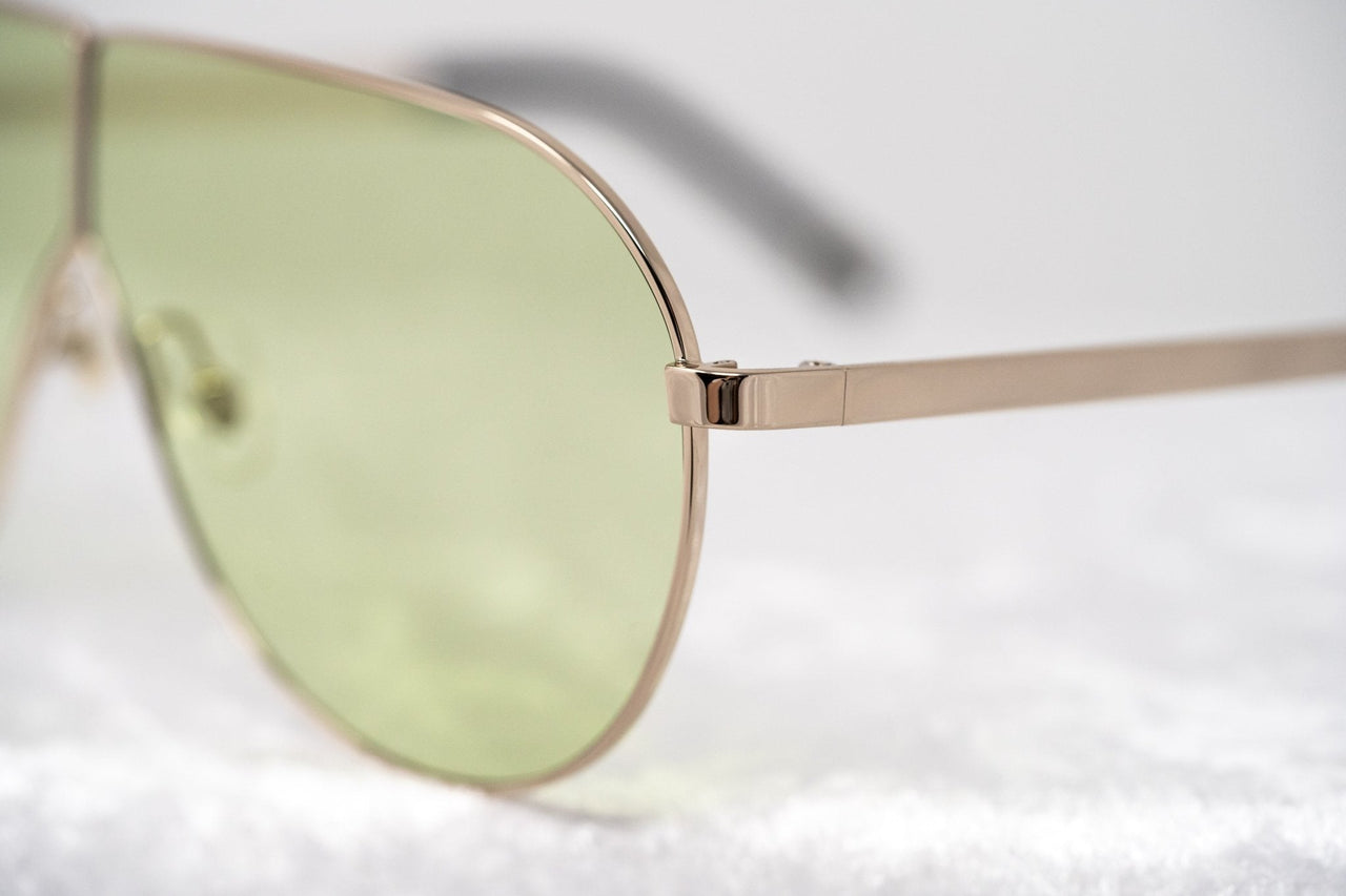 Phillip Lim Sunglasses Women's Shield Shape Light Gold/Black with CAT1 Light Green Lenses PL171C2SUN - Watches & Crystals