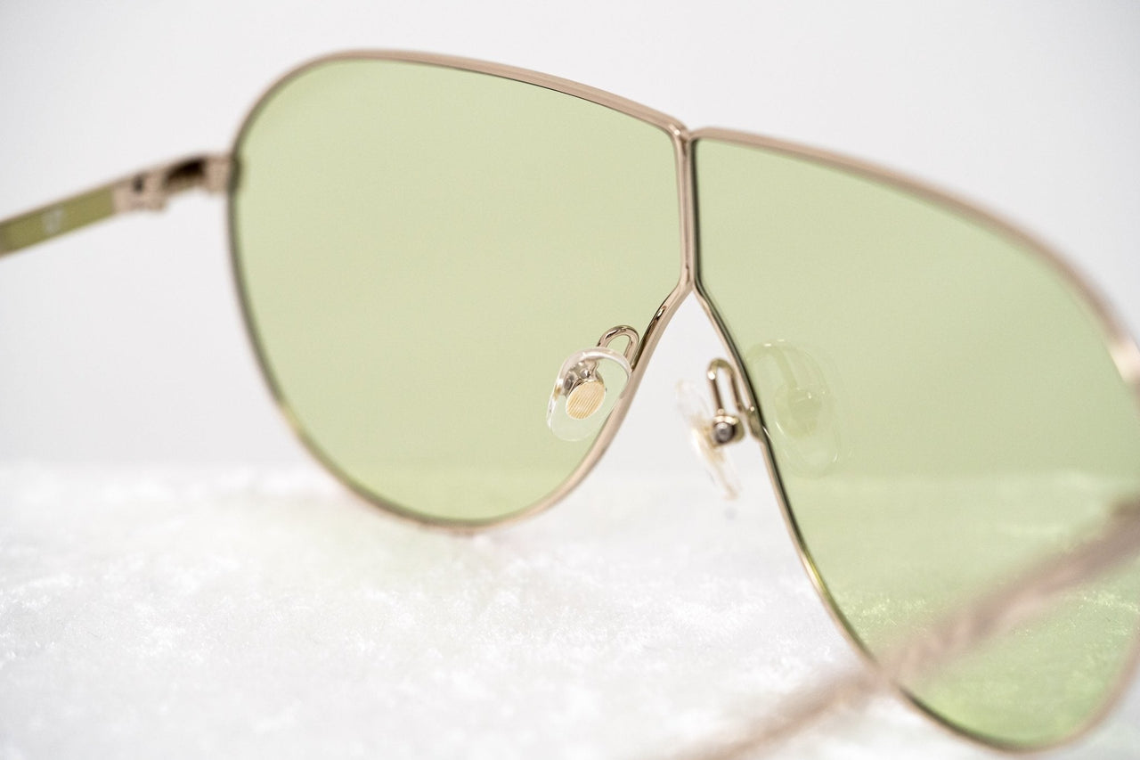 Phillip Lim Sunglasses Women's Shield Shape Light Gold/Black with CAT1 Light Green Lenses PL171C2SUN - Watches & Crystals