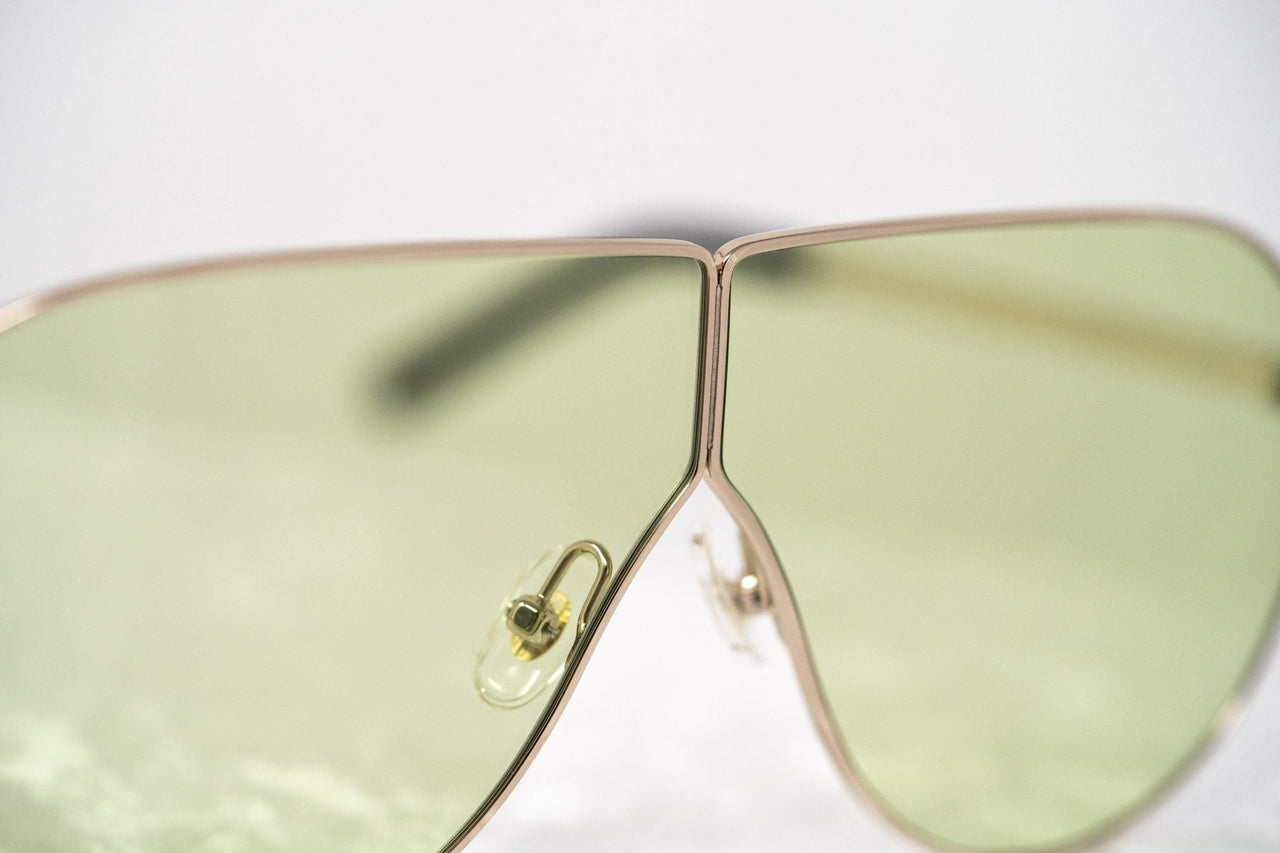 Phillip Lim Sunglasses Women's Shield Shape Light Gold/Black with CAT1 Light Green Lenses PL171C2SUN - Watches & Crystals