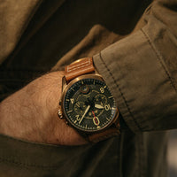 Thumbnail for Pilot Watch - AVI-8 Spitfire Lock Bronze Green Chrono Watch AV-4089-02