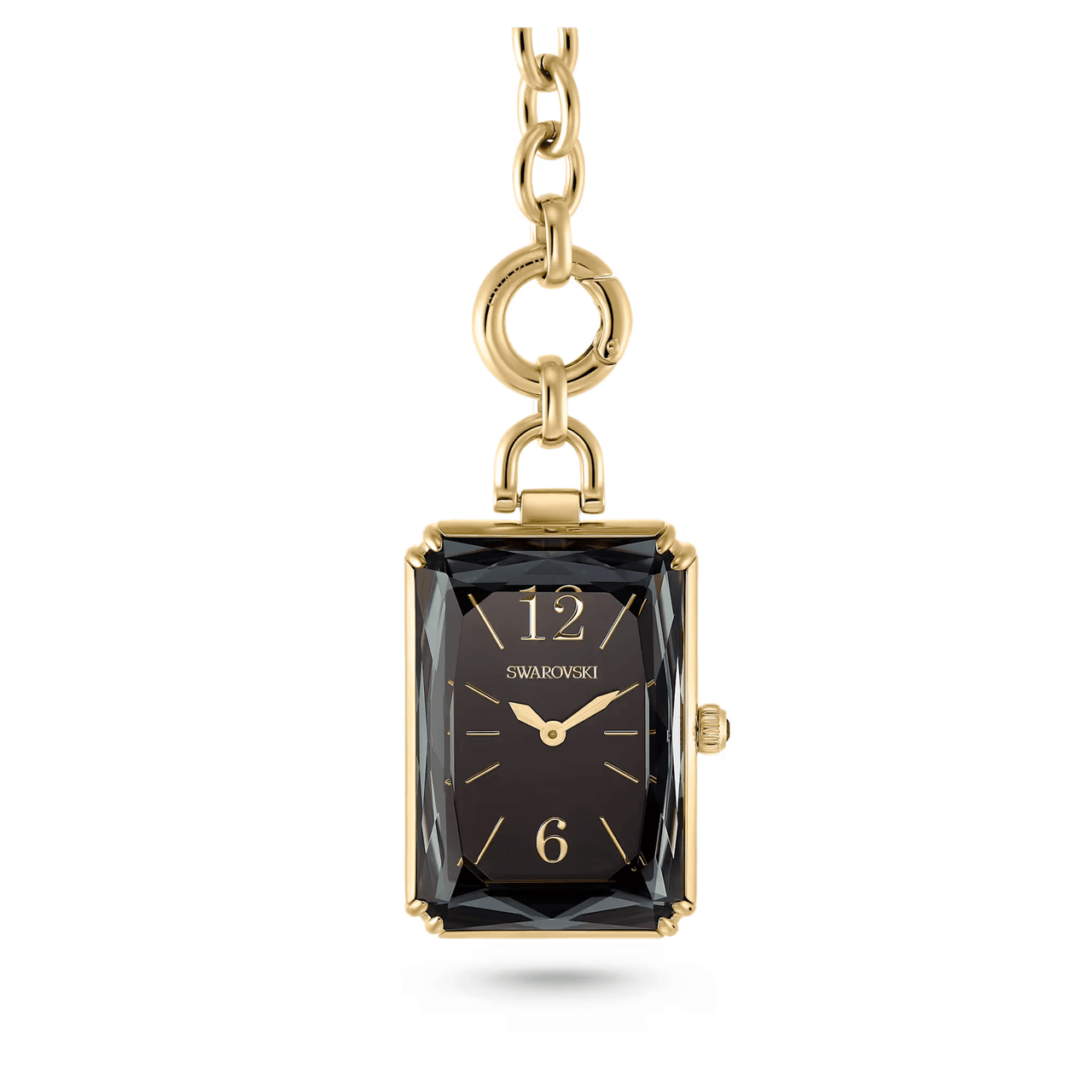 Swarovski Stainless Steel Black Gold Tone Pocket Watch 5624363