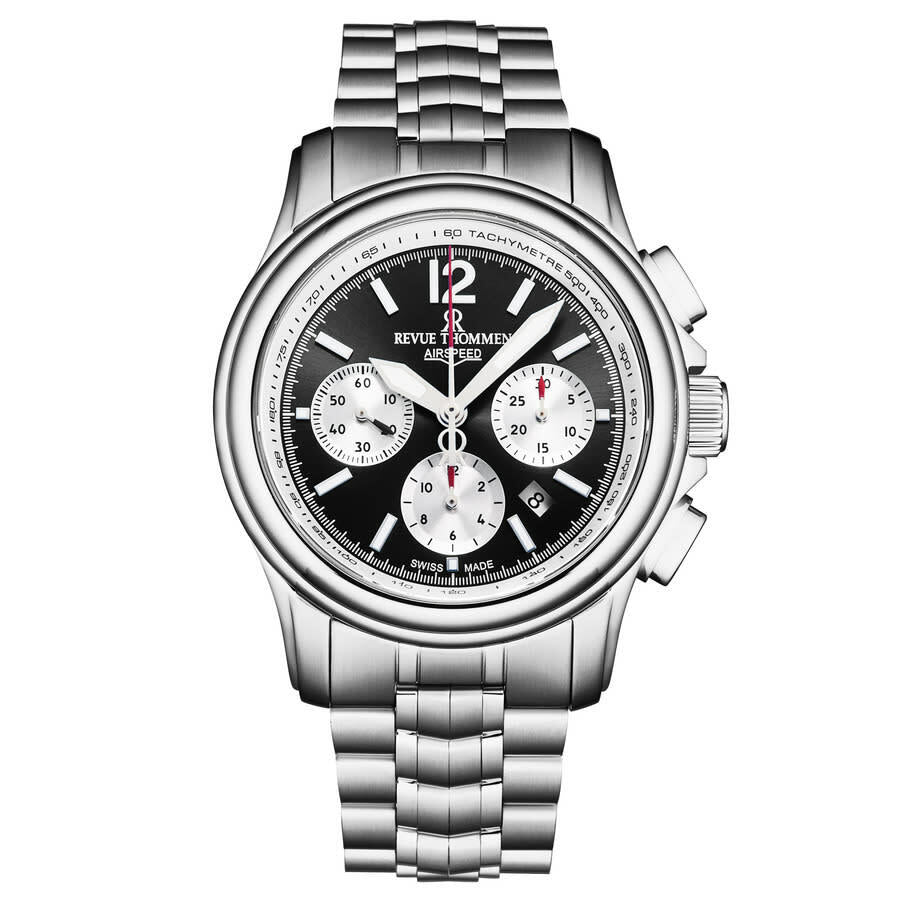 Revue Thommen Men's Airspeed 44mm Black Automatic Watch