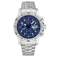 Thumbnail for Revue Thommen Airspeed Men's 44mm Blue Dial Stainless Steel Chronograph Automatic Watch