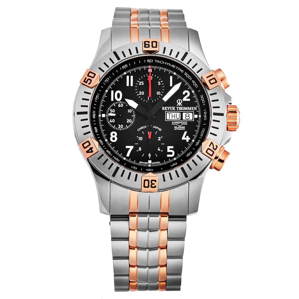 Revue Thommen Airspeed XL Pioneer Men's 44mm Black Chronograph Automatic Watch
