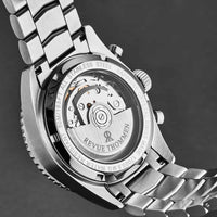 Thumbnail for Revue Thommen Aviator Men's 42mm Black Stainless Steel Chronograph Automatic Watch
