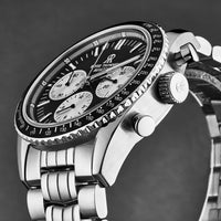 Thumbnail for Revue Thommen Aviator Men's 42mm Black Stainless Steel Chronograph Automatic Watch