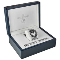 Thumbnail for Revue Thommen Aviator Men's 42mm Black Stainless Steel Chronograph Automatic Watch