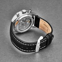 Thumbnail for Revue Thommen Aviator Men's 42mm Silver Leather Chronograph Automatic Watch