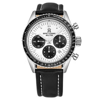 Thumbnail for Revue Thommen Aviator Men's 42mm Silver Leather Chronograph Automatic Watch