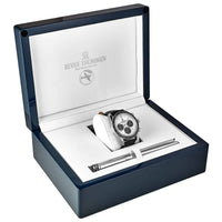 Thumbnail for Revue Thommen Aviator Men's 42mm Silver Leather Chronograph Automatic Watch