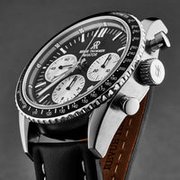Thumbnail for Revue Thommen Aviator Men's 42mm Black Leather Chronograph Automatic Watch