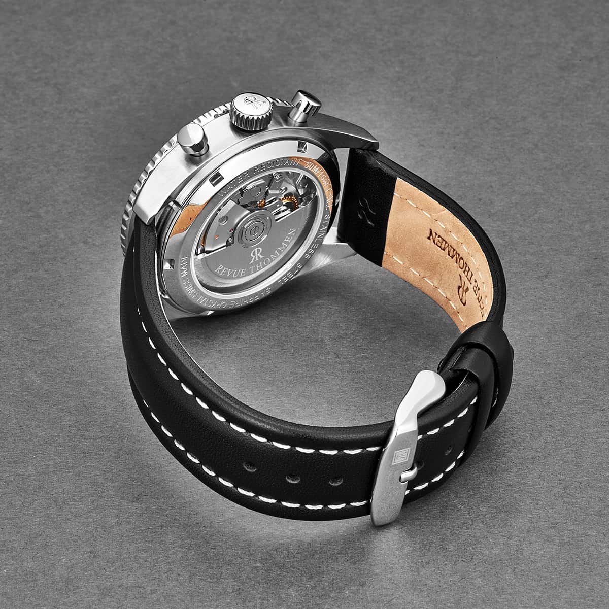 Revue Thommen Aviator Men's 42mm Black Chronograph Automatic Watch