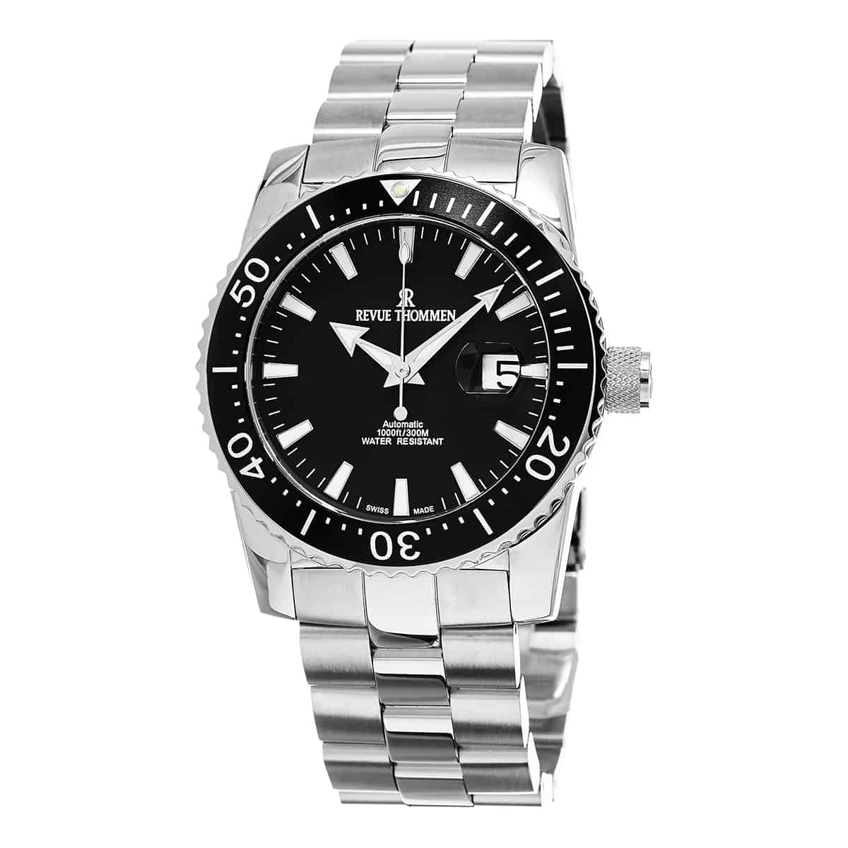 Revue Thommen Diver 45mm Men's Stainless Steel Black Automatic Watch