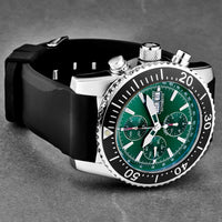 Thumbnail for Revue Thommen Airspeed Men's 46mm Green Rubber Chronograph Automatic Watch