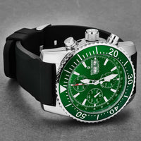 Thumbnail for Revue Thommen Diver Men's 46mm Green Rubber Chronograph Automatic Watch