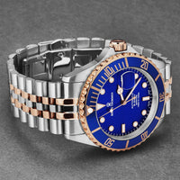 Thumbnail for Revue Thommen Men's Diver 42mm Blue Rose Gold Two-Tone Automatic Watch