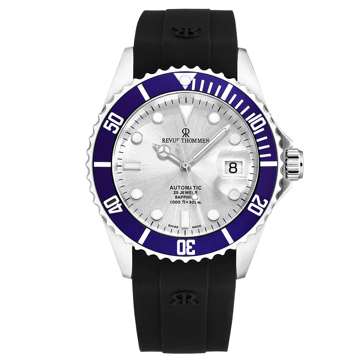 Revue Thommen Diver Men's 42mm Silver Blue Automatic Watch