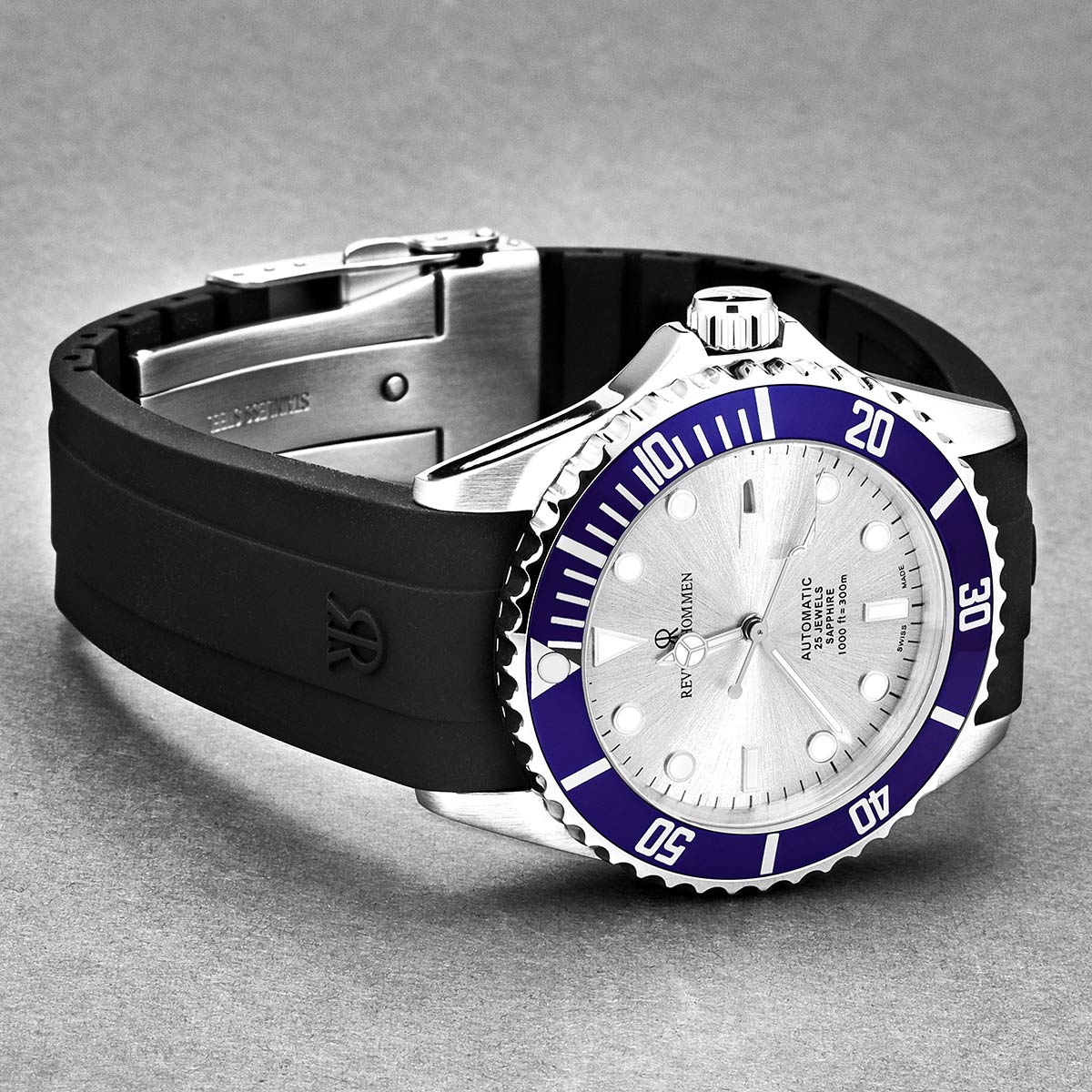Revue Thommen Diver Men's 42mm Silver Blue Automatic Watch