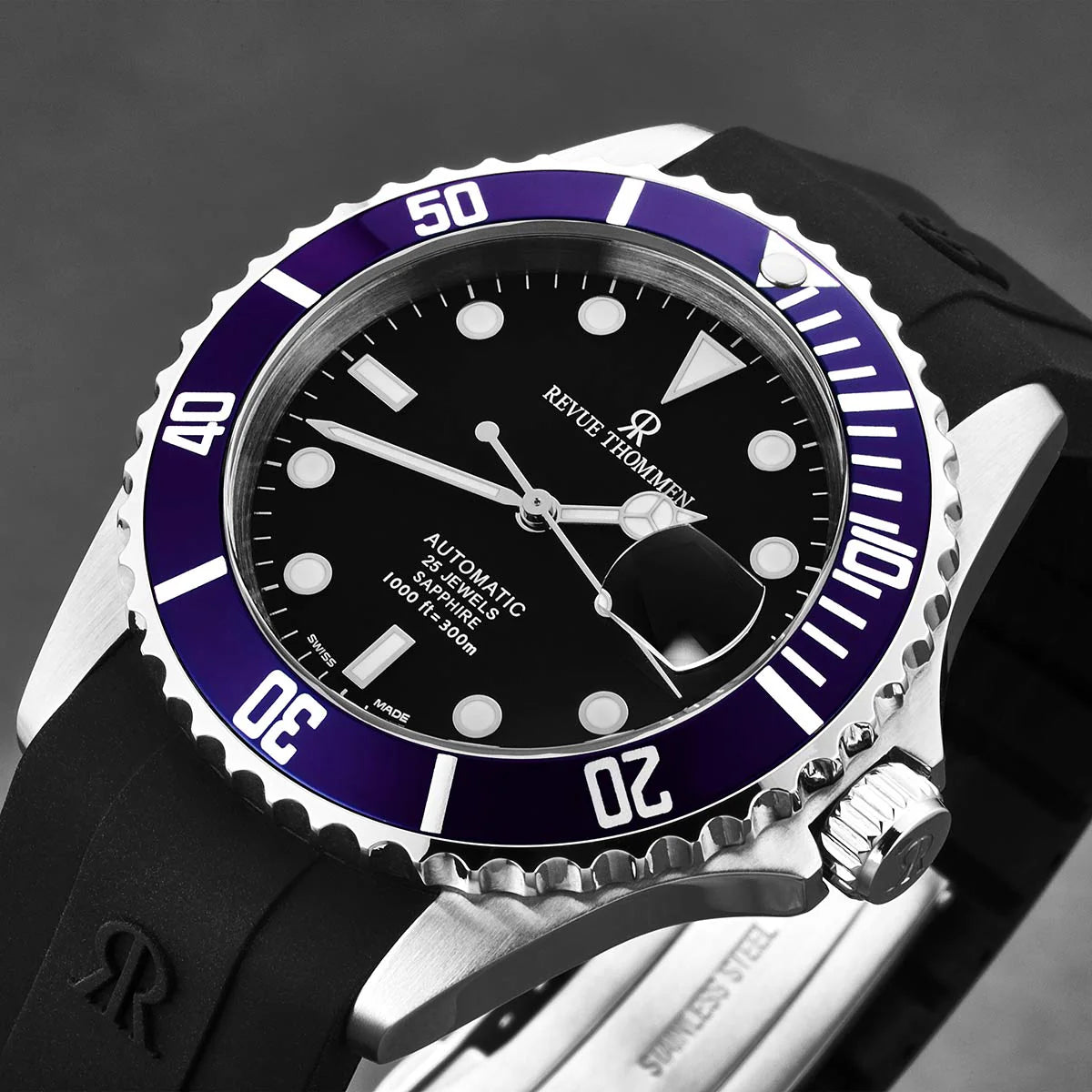 Revue Thommen Diver Men's 42mm Black Automatic Watch