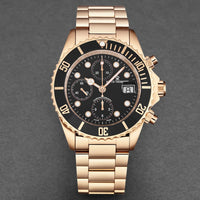 Thumbnail for Revue Thommen Diver Men's 42mm Black Rose Gold Chronograph Automatic Watch
