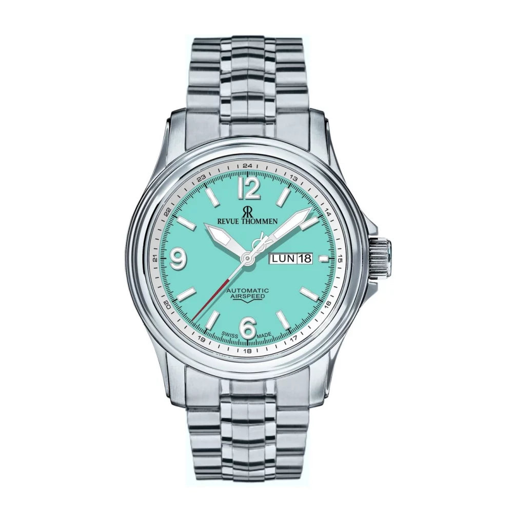 Revue Thommen Men's Airspeed 44mm Glacier Blue Automatic Watch