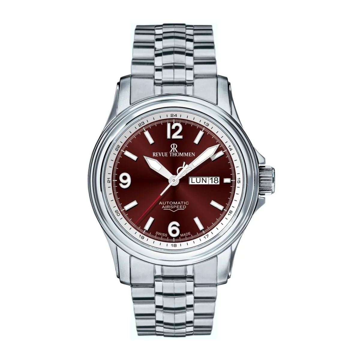Revue Thommen Men's Airspeed 44mm Red Automatic Watch